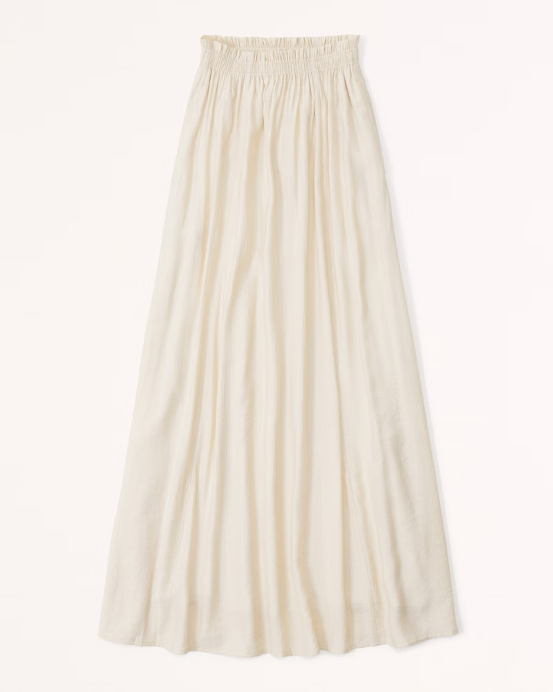 Crinkle Textured Maxi Skirt | Abercrombie & Fitch (US)