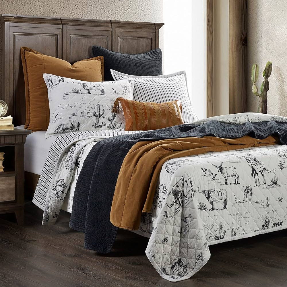 Amazon.com: Paseo Road by HiEnd Accents | Ranch Life 3 Piece Quilt Set with Pillow Shams, Super K... | Amazon (US)