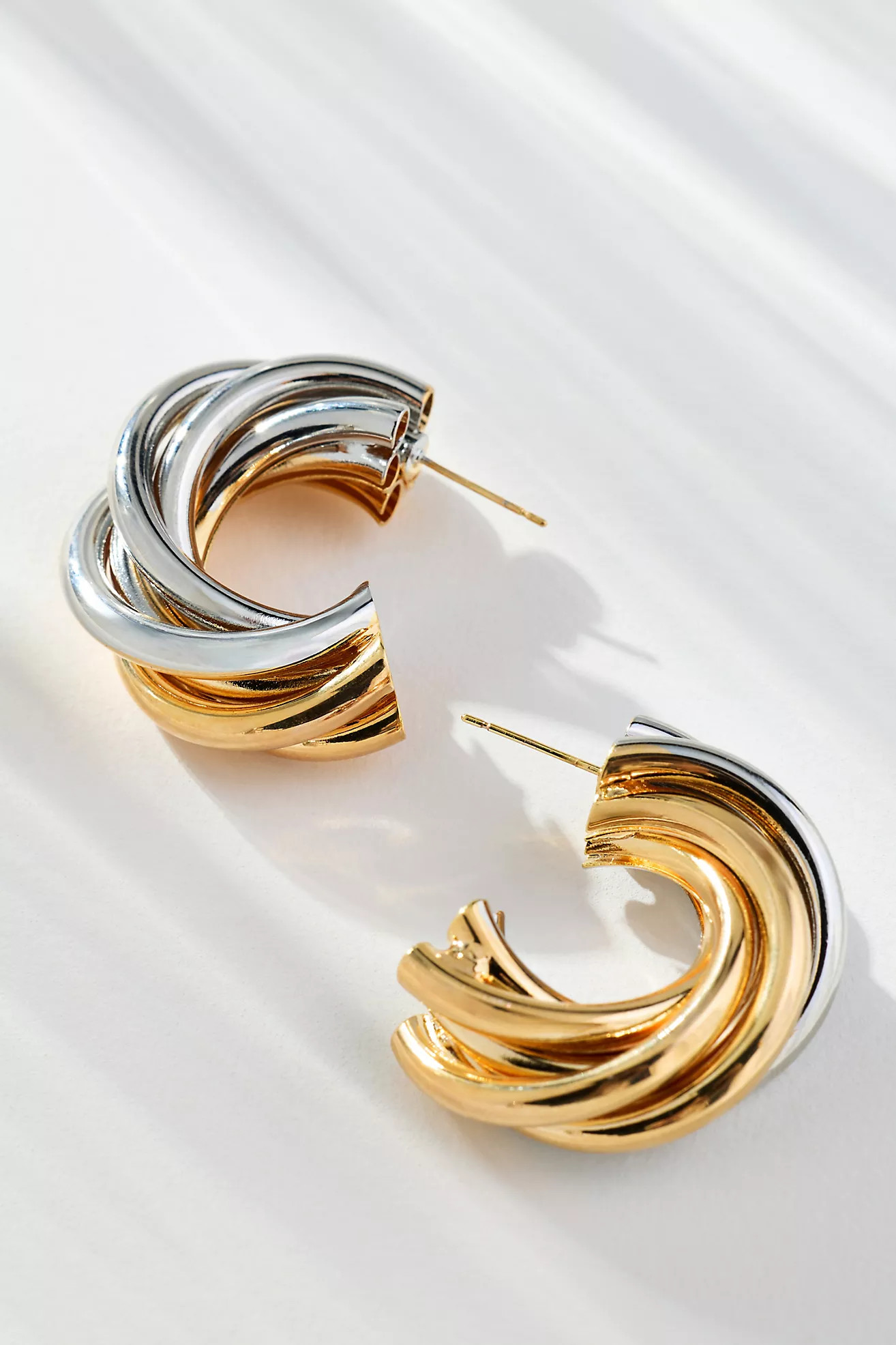 Two-Tone Layered Hoop Earrings | Anthropologie (US)