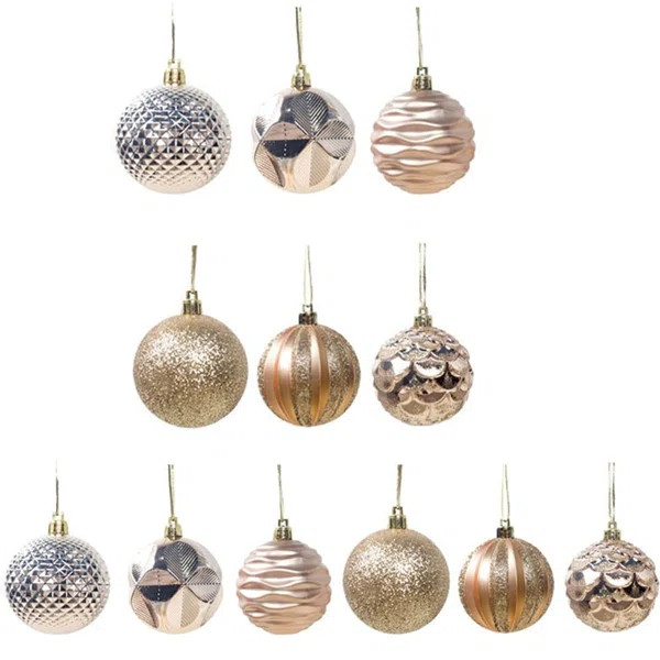 12 Piece Christmas Ball Ornament Set | Wayfair North America