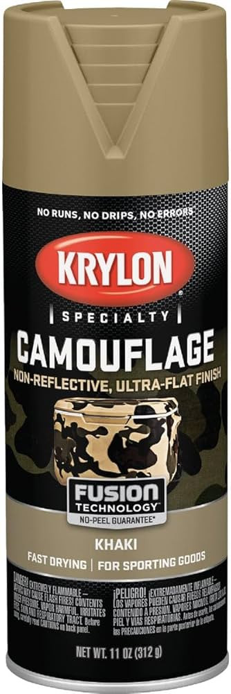 Krylon K04291000 Camouflage Spray Paint, Ultra Flat, Khaki, 11 oz.,Camouflage Khaki | Amazon (US)