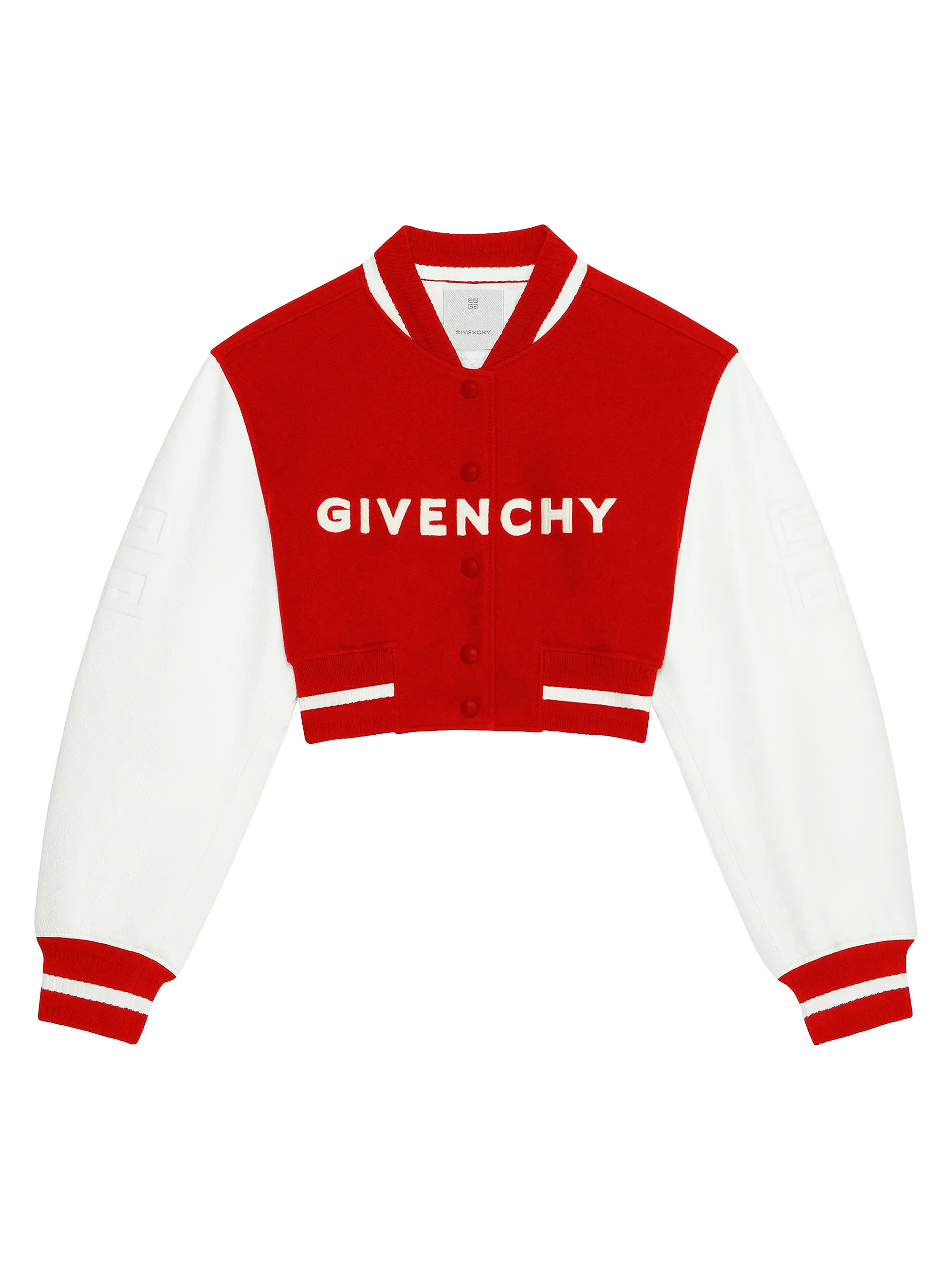 Cropped Varsity Jacket In Wool And Leather | Saks Fifth Avenue