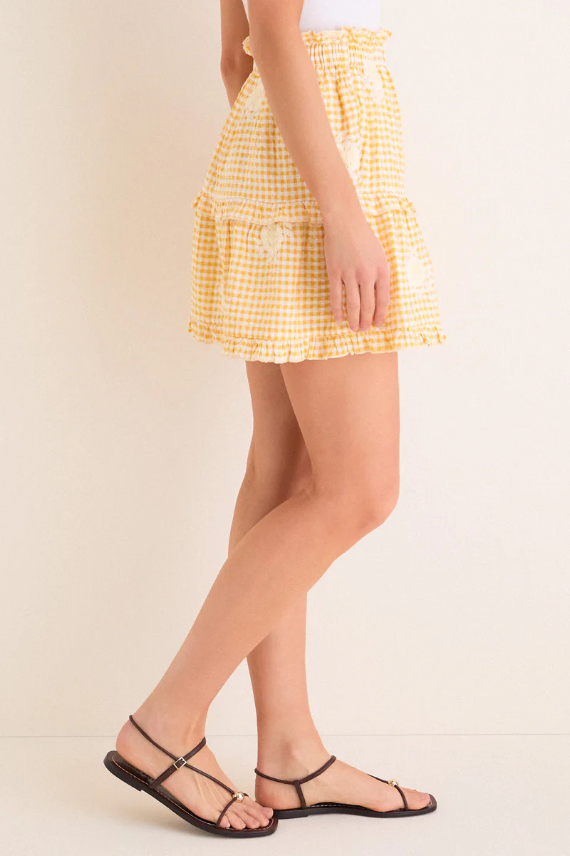 Honey Gingham Embroidered Sanibel Skirt | Tuckernuck (US)