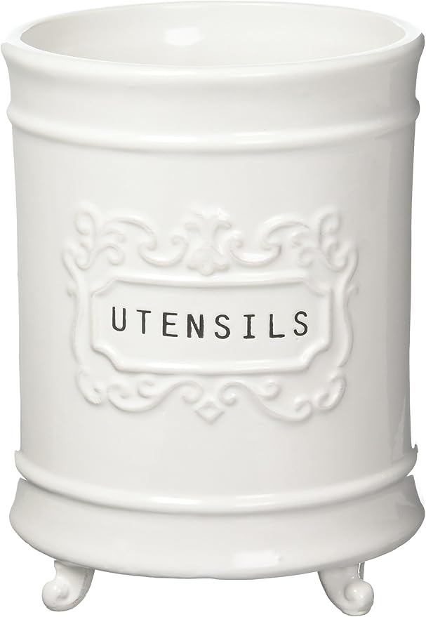 Mud Pie Circa Utensil Ceramic Holder, 6.5"x5" dia | Amazon (US)