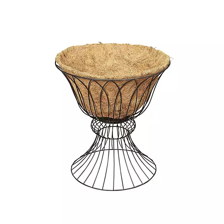 Wire Hourglass Planter with Coco Mat Liner | Kirkland's Home