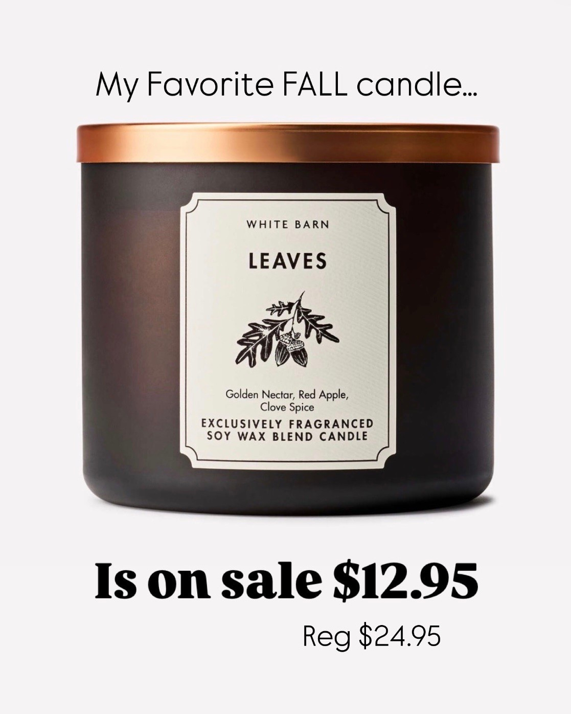 My favorite fall candle🍁🍁 is on sale for $12.95… Searcy this is the best candle. I buy a ton of these every year and light them for months!!!￼
The sale ends tonight and the best time to stock up for the upcoming season! 
I also bought a few of another fav cranberry woods and covered in roses
Use code GOODNIGHT to save an extra 20% off
🙌🏻🙌🏻🍁🍁🍁

#LTKSaleAlert #LTKOver40 #LTKHome