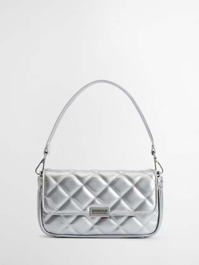 Barbour International Quilted Mini Soho Crossbody Bag, High Shine Silver | John Lewis (UK)