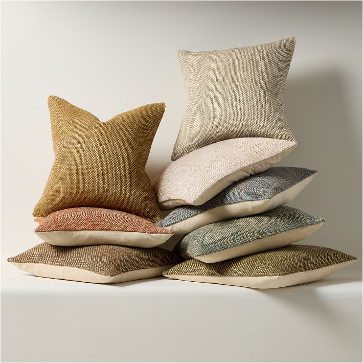 Two Tone Chunky Linen Pillow Cover | West Elm (US)