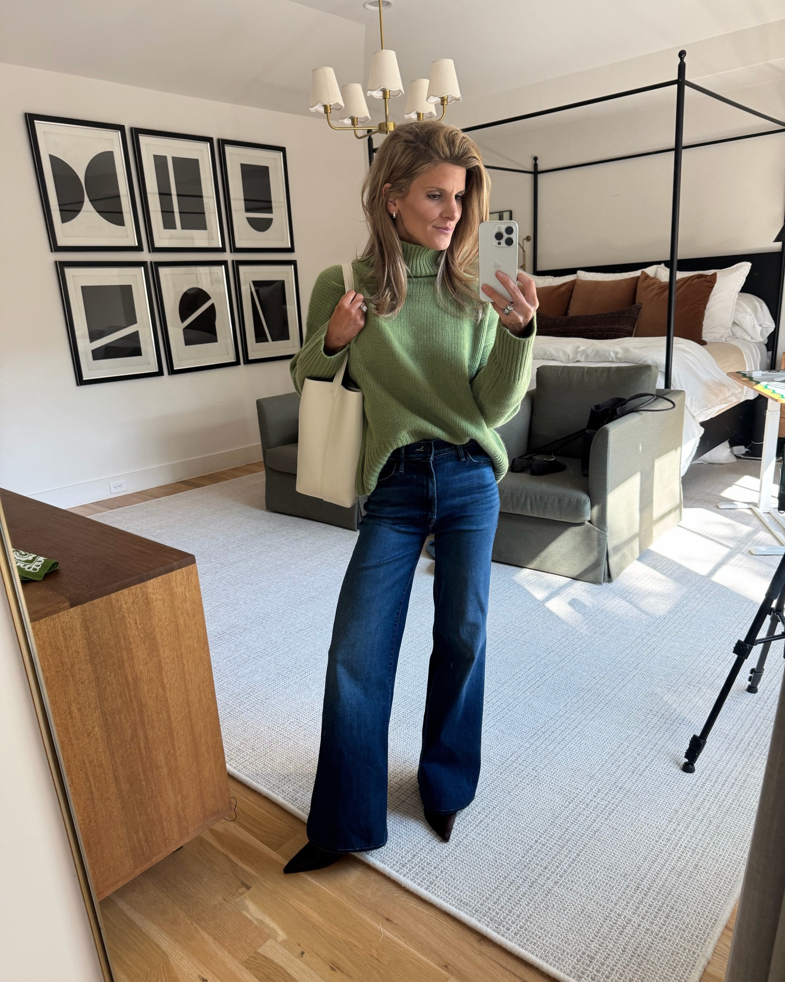 Tuckernuck friends and family sale. This sweater is so good. Wearing XS. And one of my favorite wide leg jeans