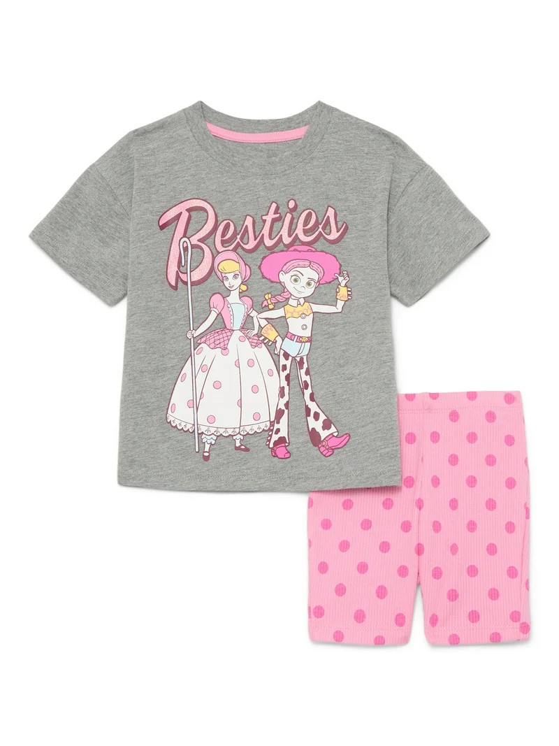 Toy Story Toddler Girls Graphic Tee and Bike Shorts Set, 2-Piece, Sizes 12M-5T | Walmart (US)