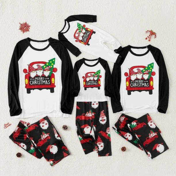 PatPat Family Matching Christmas Santa and Car Print Long-sleeve Pajamas Set(Flame Resistant)（W... | Walmart (US)