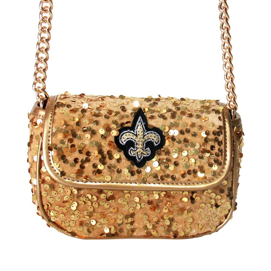 New Orleans Saints Cuce Sequin Crossbody Bag - Gold | Fanatics