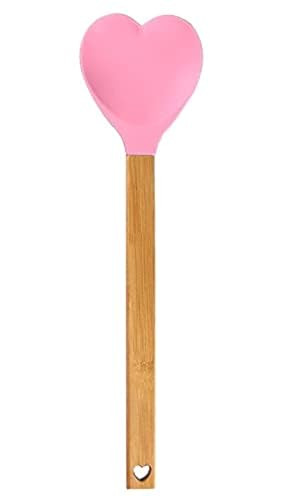 Generic Heart shaped silicone spatula – baking,stirring,pastry,kitchen utensil spoon – bamboo handle - meaningful kitchen gift idea – housewarming,mother’s day,wedding,engagement,Pink,2.8x13.4 | Amazon (US)