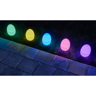 Holiscapes Qty 5 – 11” Tall - Led Lighted Pastel Colored Jumbo Easter Eggs - Battery Operated With Built In Timer | Wayfair North America