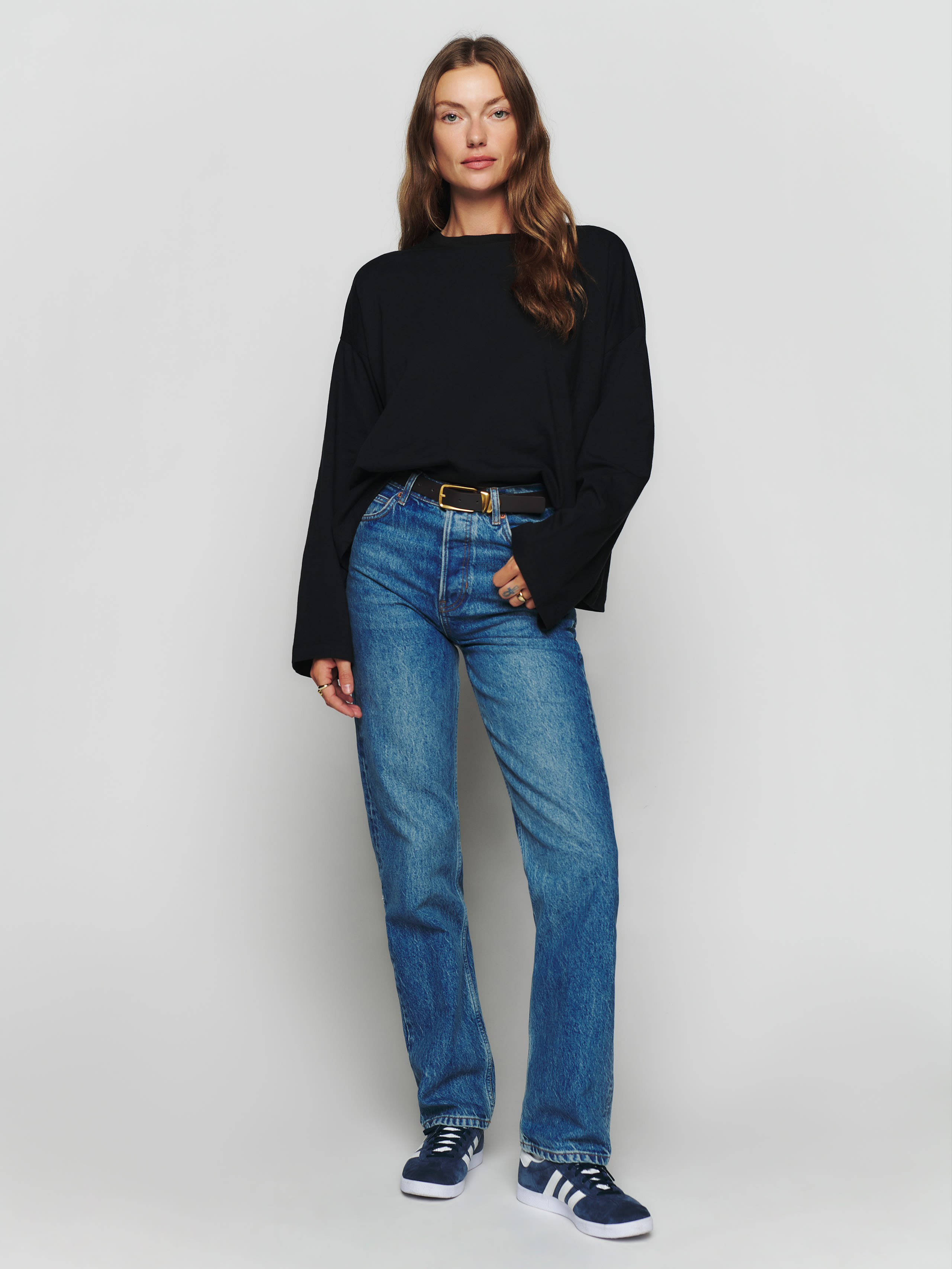 Oversized Long Sleeve Tee | Reformation (Global)