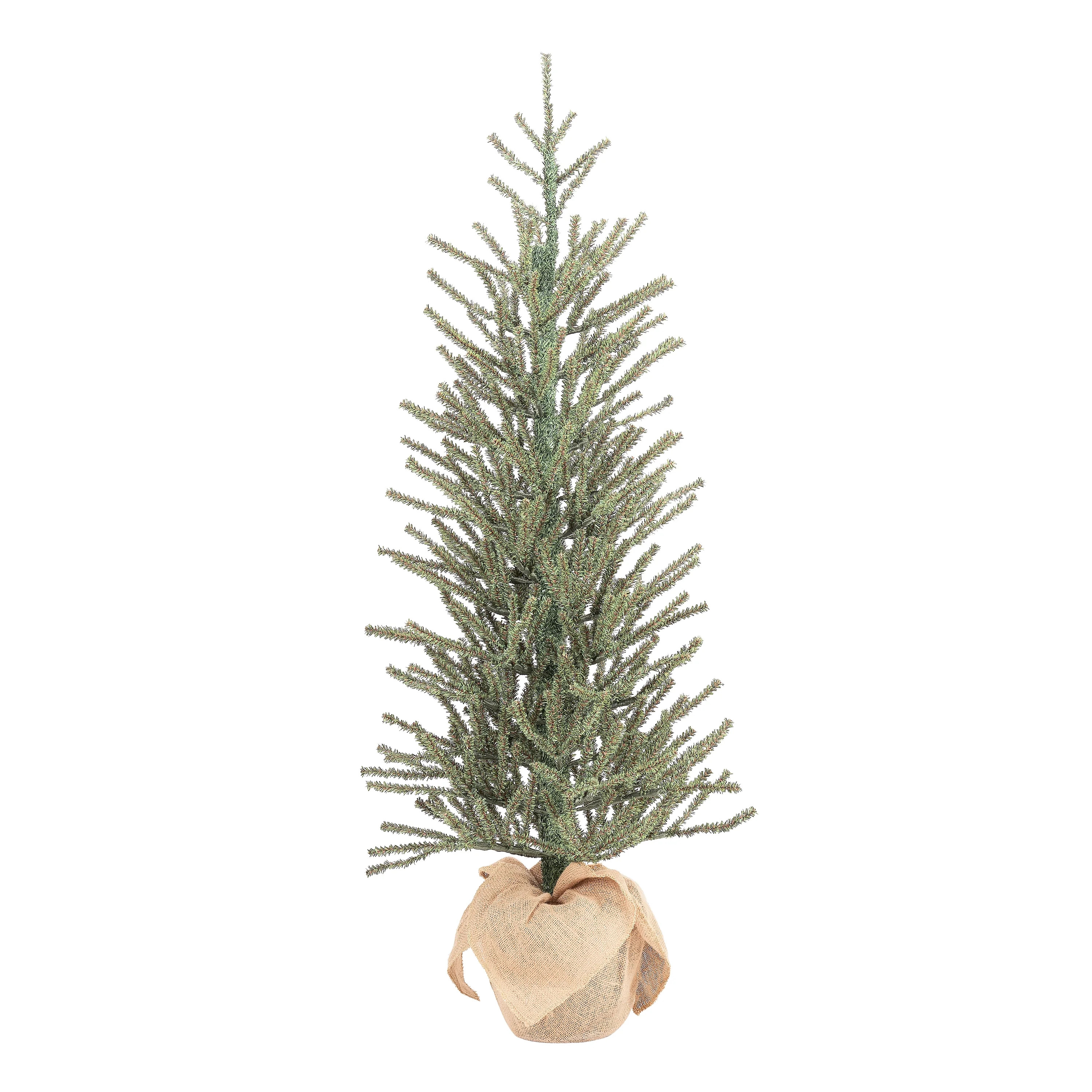 Holiday Time Green Fir Tree with Burlap Base Christmas Decoration, 48" | Walmart (US)
