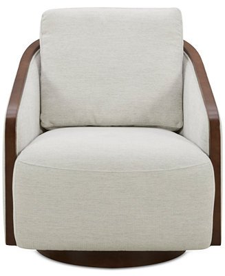 Makinen Fabric Swivel Chair, Created for Macy's - Macy's | Macy's