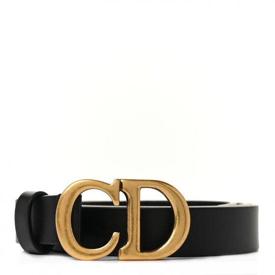 CHRISTIAN DIOR Calfskin Saddle Belt 70 Black | Fashionphile