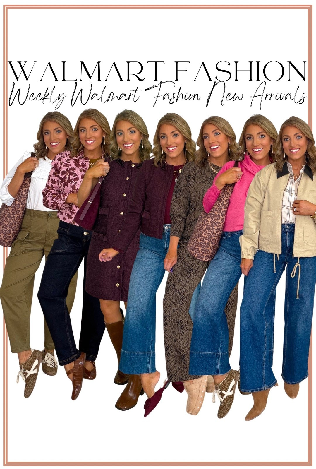 Walmart fashion new arrivals this week are UNREAL!! 😍👏 So many of these pieces look way more expensive than Walmart prices, and I cannot get over all the colors, prints, textures and elevated details!

From cute matching sets and wide leg jeans to cable knit sweaters, denim jackets, dresses, leopard print sneakers, statement bags and the prettiest layering pieces — Walmart is absolutely bringing it with these new fashion finds! So many easy outfit ideas for transitioning from summer into cooler weather while still getting tons of wear right now. 🤎🍂

These may be some of my favorite Walmart new arrivals yet! Which outfit is your favorite?!

#WalmartFashion #WalmartFinds #WalmartNewArrivals #WalmartStyle #WalmartFashionFinds #WalmartOutfits #AffordableFashion #AffordableStyle #WalmartClothing #OutfitIdeas #OutfitInspo #EverydayStyle #FallFashion #FallOutfits #WalmartFallFashion

#LTKootd #LTKPetite