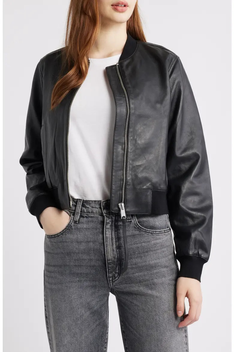 Orten Leather Bomber Jacket (Women) | Nordstrom | Nordstrom