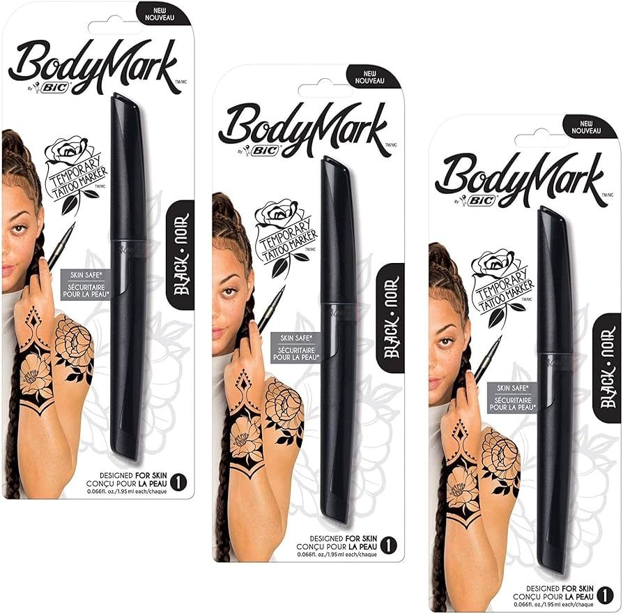 Bic BodyMark Temporary Tattoo Markers - 3 Pack | Amazon (US)