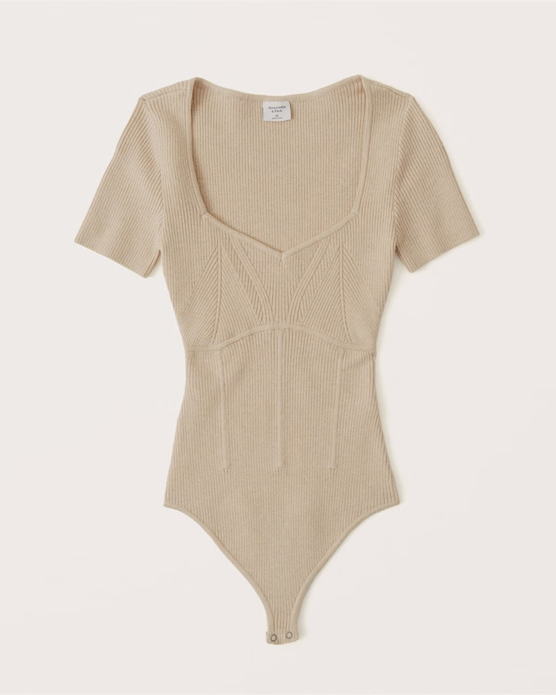 Women's Corset-Inspired Short-Sleeve Bodysuit | Women's New Arrivals | Abercrombie.com | Abercrombie & Fitch (UK)