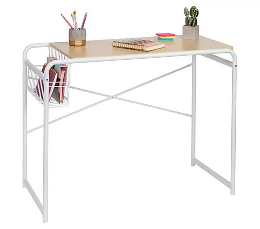 Honey-Can-Do Home Office Computer Desk with Basket - QVC.com | QVC