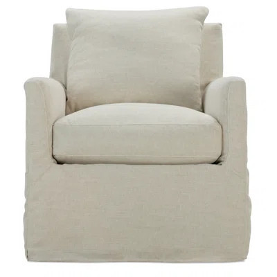 Lilah Slipcovered Swivel Chair | Perigold