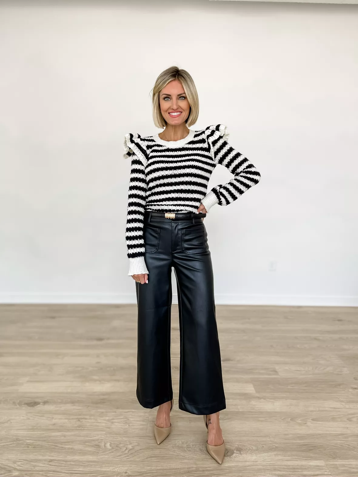 Palmer Wide Leg Crop Pants in Faux … curated on LTK