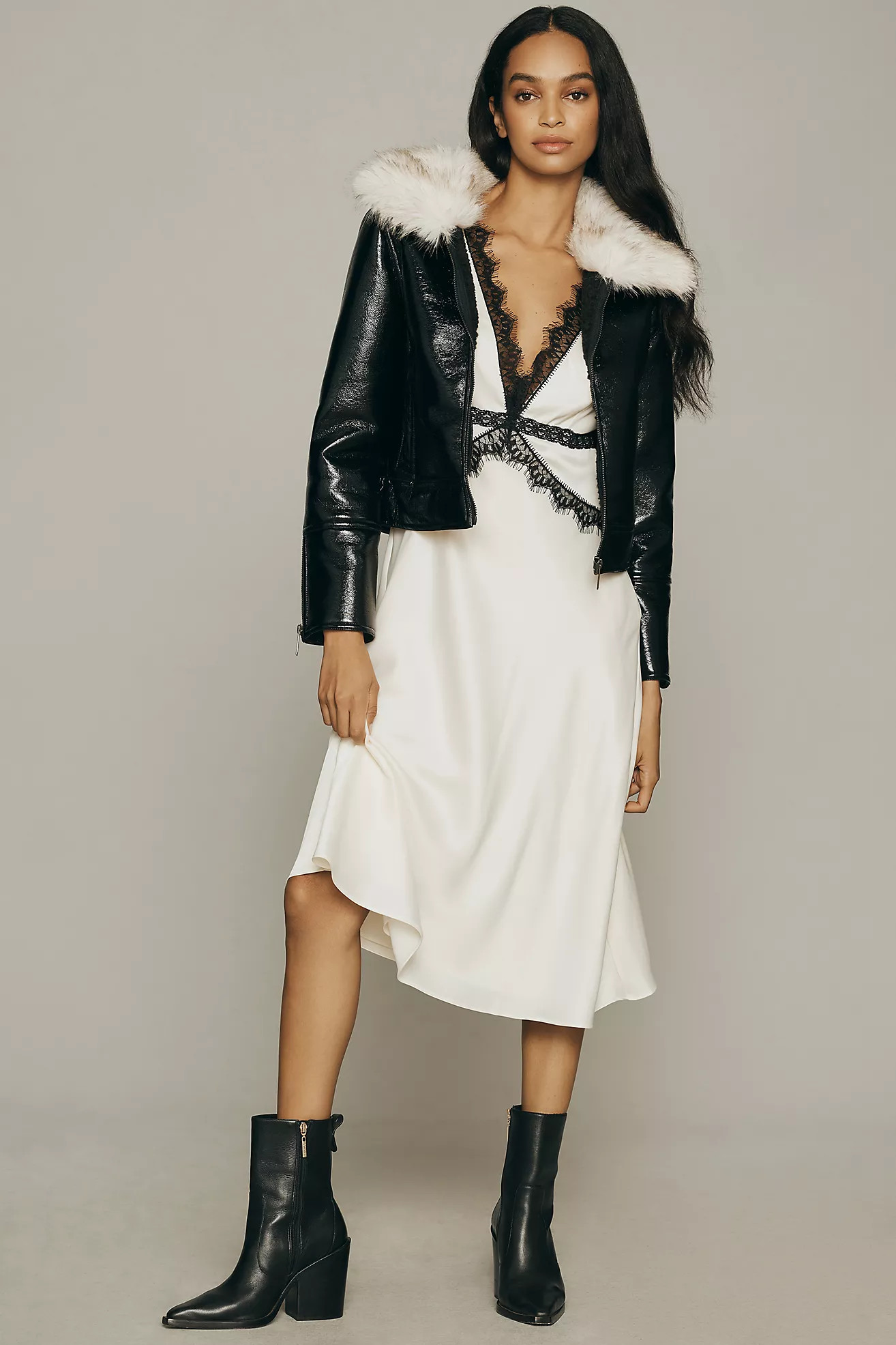 By Anthropologie Lace-Trim V-Neck Slip Dress | Anthropologie (US)