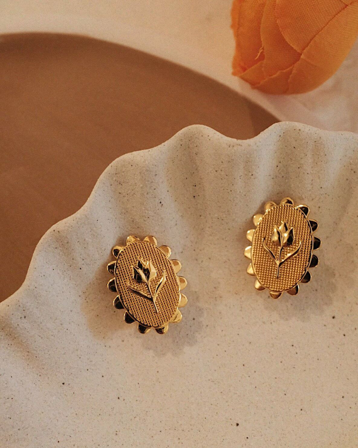 「Golden Tulip」Earrings | Suihe Jewelry