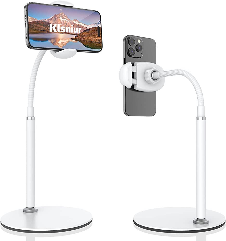 Cell Phone Stand, Adjustable Height & Angle Gooseneck Phone Stand for Desk Flexible Arm Universal... | Amazon (US)