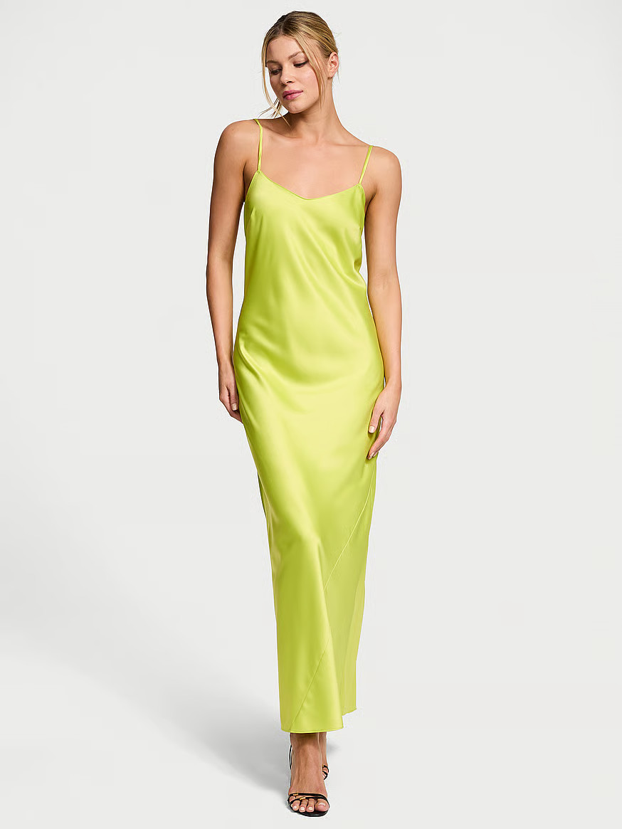 Buy Satin Long Slip Dress, Limelight - Order Slips online - Victoria's Secret US | Victoria's Secret (US / CA )