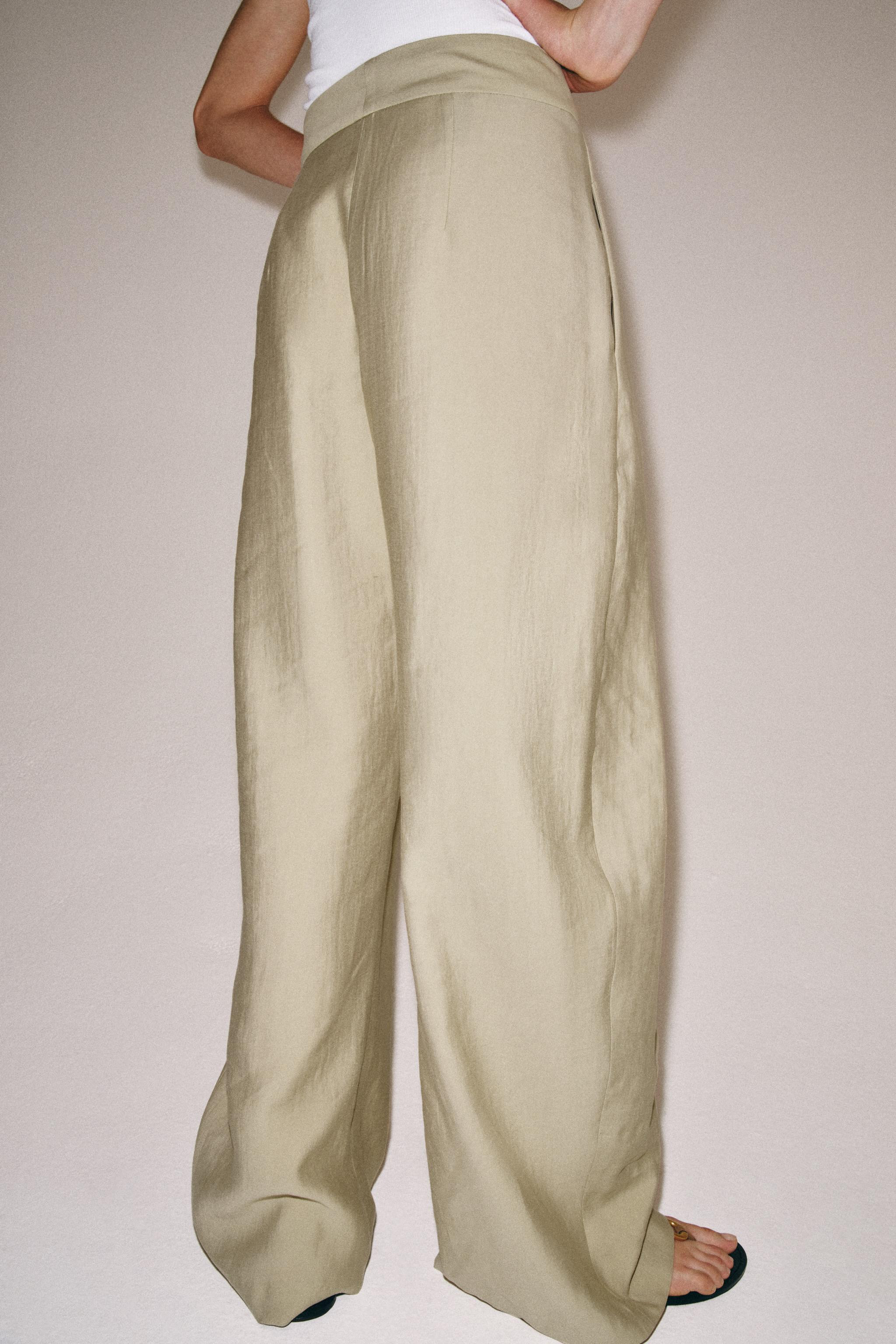 ZW COLLECTION PLEATED WIDE LEG PANTS | Zara US