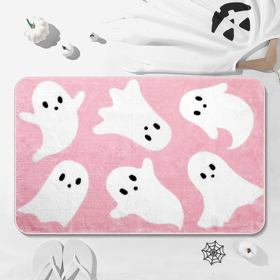 Halloween Ghost Bathroom Rug Cute Spooky Halloween Bathroom Decor Non Slip Halloween Bath Mat Mac... | Amazon (US)