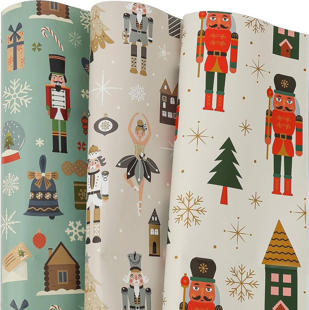 BULKYTREE Christmas Wrapping Paper for Kids Boys Girls Man Women Holiday Party. 6 Large Sheets Gi... | Amazon (US)