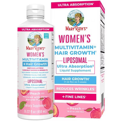 MaryRuth's Women's Multivitamin + Lustriva Hair Growth Liposomal, Peach, 15.22 fl oz | Target