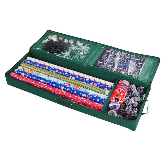 Hastings Home 13.25-in x 4.5-in 8 -Roll Green Wrapping Paper Storage Container | Lowe's