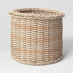 Tapered Outdoor Variegated Manmade Rattan Decorative Basket 10&#34; x 14&#34; - Threshold&#8482; ... | Target