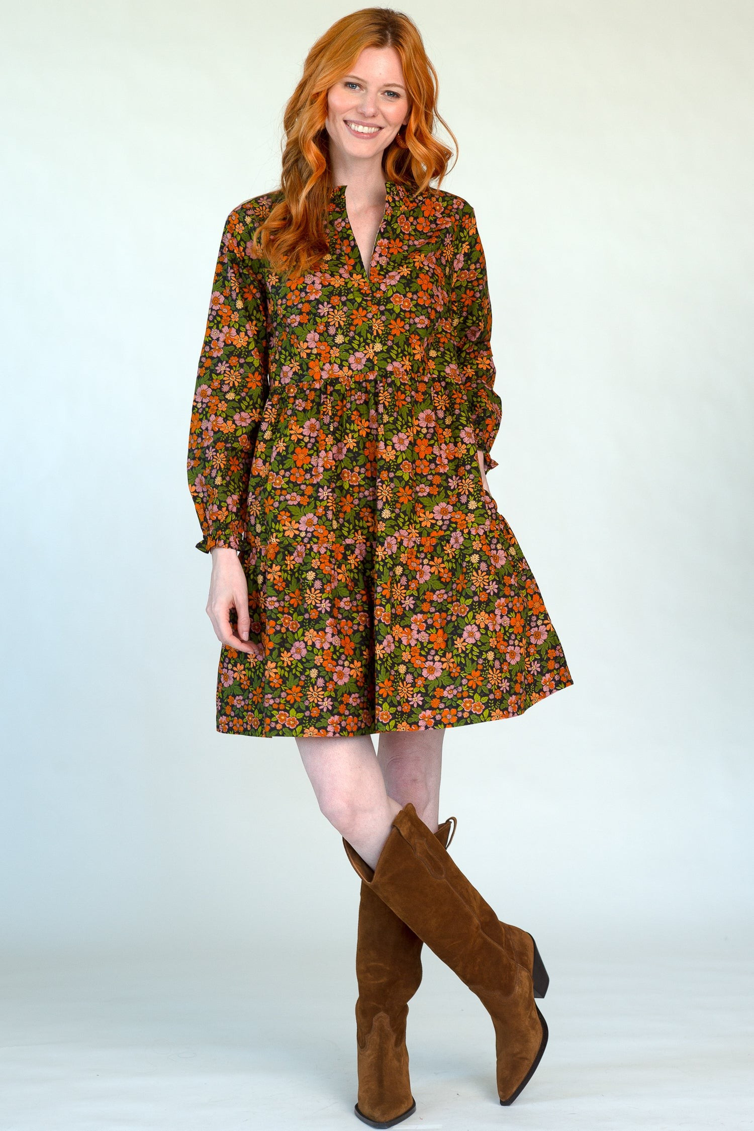 Waverly Dress in Wildflower Black | Olivia James The Label