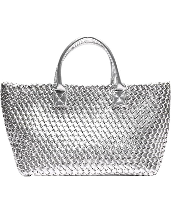 Woven Bag Shopper Bag Travel Handbags and Purses Women Tote Bag Large Capacity Shoulder Fashion B... | Amazon (US)