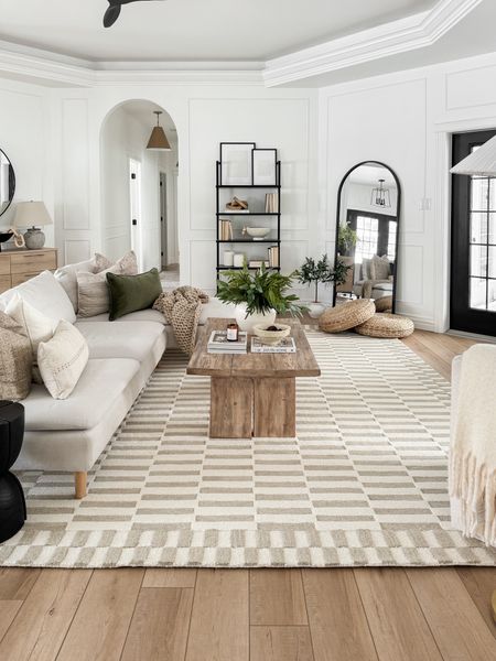 neutral organic modern earthy living room feature my dream rug that is currently on sale! 

#LTKSpringSale #LTKfindsunder50 #LTKhome