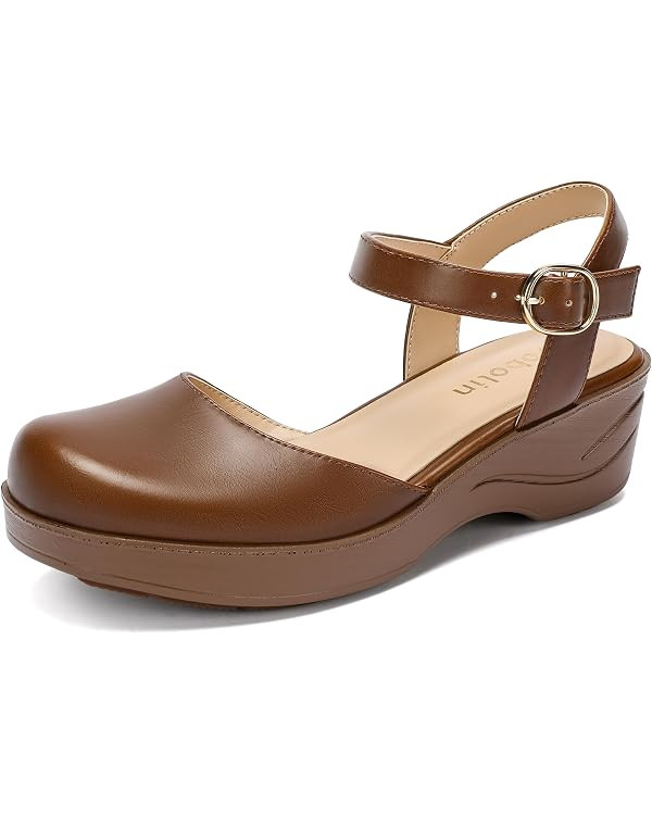 Women's Closed Toe Sandals Mary Janes for Women Long Walking Standing Work | Amazon (US)