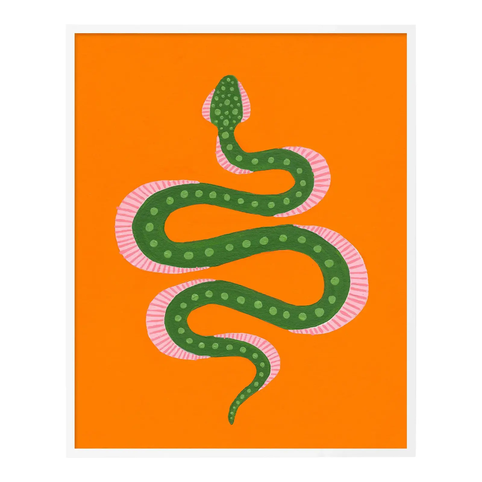 Marmalade the Snake by Willa Heart in White Framed Paper, Small Art Print | Chairish