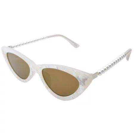 C&C California Womens Cateye Pearl Arm Sunglasses One Size White | Walmart (US)