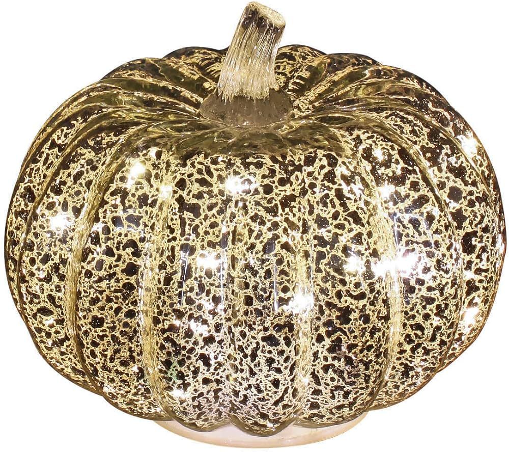 Romingo Mercury Glass Pumpkin Light with Timer for Halloween Pumpkin Decorations Fall and Thanksg... | Amazon (US)