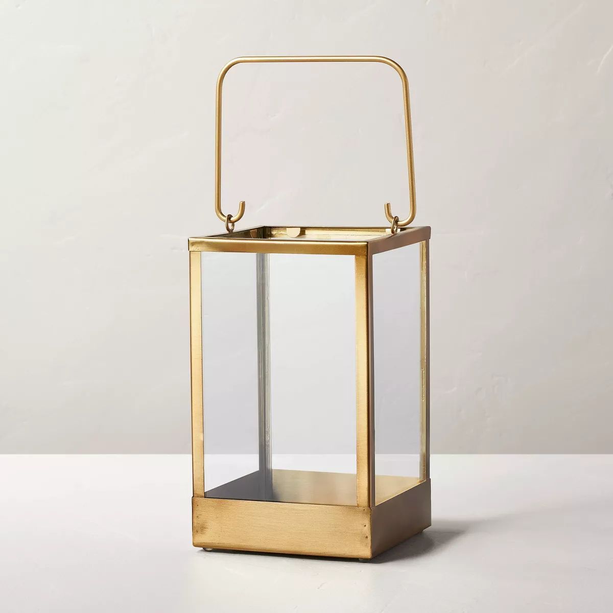 Square Metal & Glass Pillar Candle Lantern - Hearth & Hand™ with Magnolia | Target