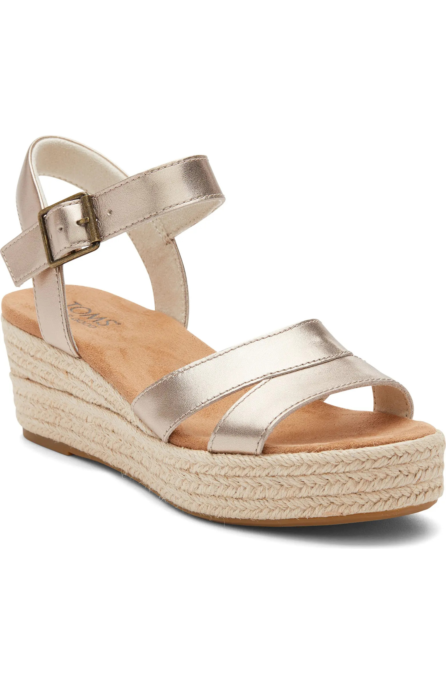 TOMS Audrey Ankle Strap Espadrille Platform Wedge Sandal (Women) | Nordstrom | Nordstrom