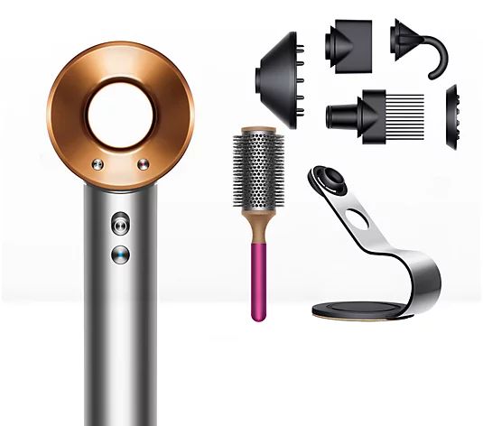 Dyson Supersonic Hair Dryer w/ Stand and Round Brush - QVC.com | QVC
