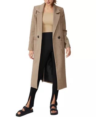 Cotton:On longline pocket coat in taupe houndstooth | ASOS | ASOS (Global)